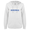 Thumbnail image for  ENZA Womens White V Notch Raw Edge Fleece Hoodie