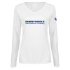 Thumbnail image for  Womens White Long Sleeve V Neck Tee