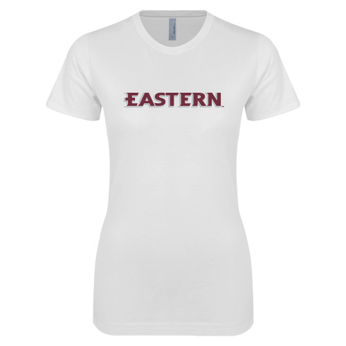  Next Level Womens White Boyfriend Tee - Eastern Wordmark
