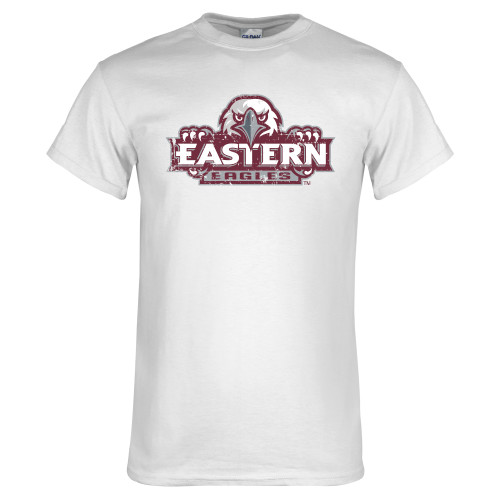  White T Shirt - Official Logo Distressed