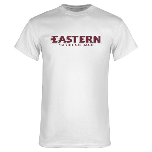  University White T Shirt - Eastern University Marching Band