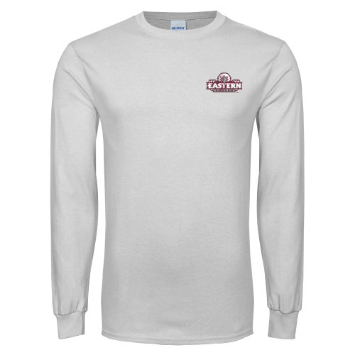  White Long Sleeve T Shirt - Official Logo