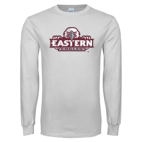  White Long Sleeve T Shirt - Official Logo