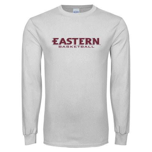  White Long Sleeve T Shirt - Basketball
