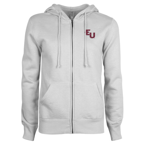  ENZA Womens White Fleece Full Zip Hoodie - EU