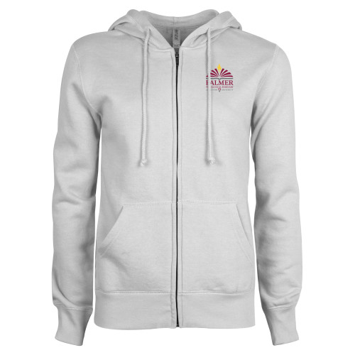  ENZA Womens White Fleece Full Zip Hoodie - Palmer Theological Seminary of EU Stacked
