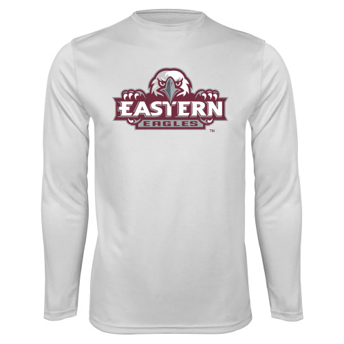  White Performance Long Sleeve Shirt - Official Logo