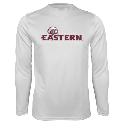  White Performance Long Sleeve Shirt - Eastern w/ Eagle Head