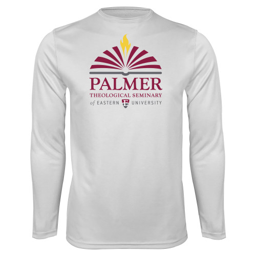  White Performance Long Sleeve Shirt - Palmer Theological Seminary of EU Stacked