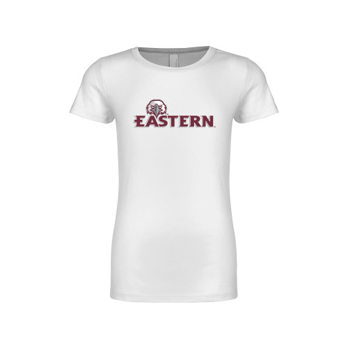  Next Level Girls White Fashion Fit T Shirt - Eastern w/ Eagle Head