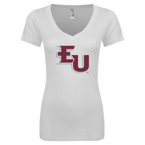  Next Level Womens White Ideal V Tee - EU