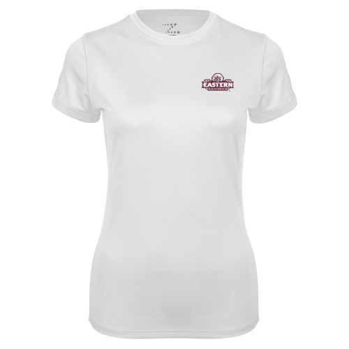  Womens White Performance Tee - Official Logo