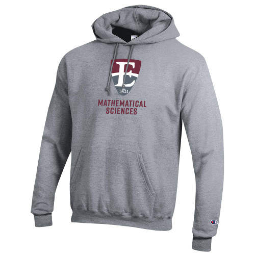  Champion Heather Grey Fleece Hoodie - E Mathematical Sciences