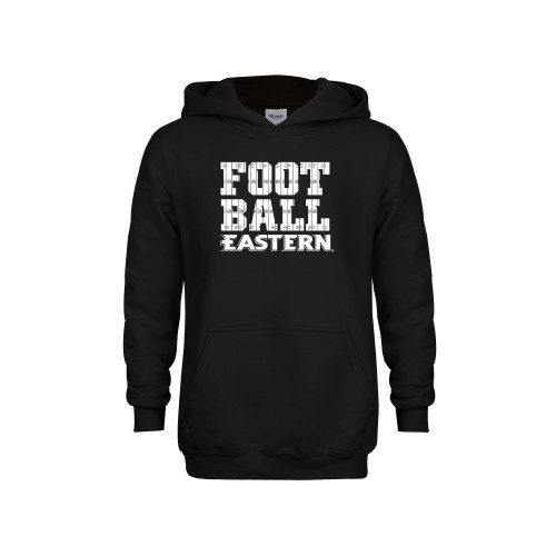  Youth Black Fleece Hoodie - EU - Football Field Lines