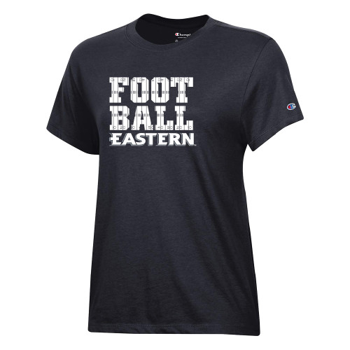  Champion Womens Black Core Short Sleeve Tee - EU - Football Field Lines