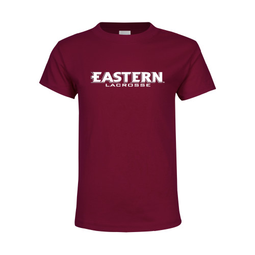  Youth Maroon T Shirt - Lacrosse