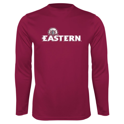  Maroon Performance Long Sleeve Shirt - Eastern w/ Eagle Head