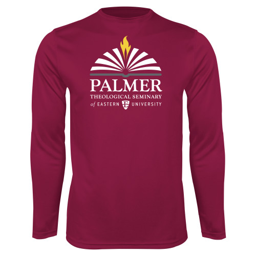  Maroon Performance Long Sleeve Shirt - Palmer Theological Seminary of EU Stacked