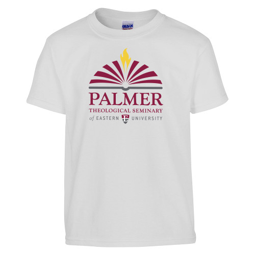  Youth White T Shirt - Palmer Theological Seminary of EU Stacked