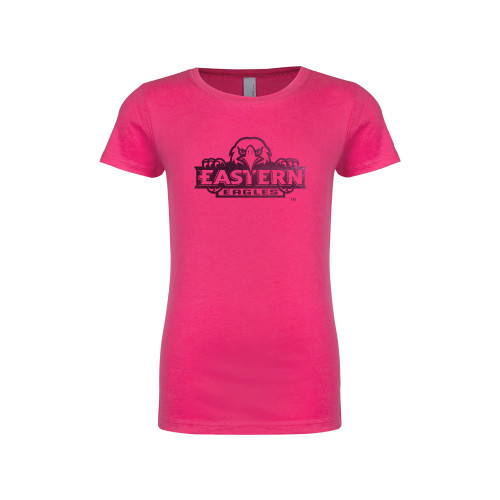  Next Level Girls Fuchsia Fashion Fit T Shirt - Official Logo Foil