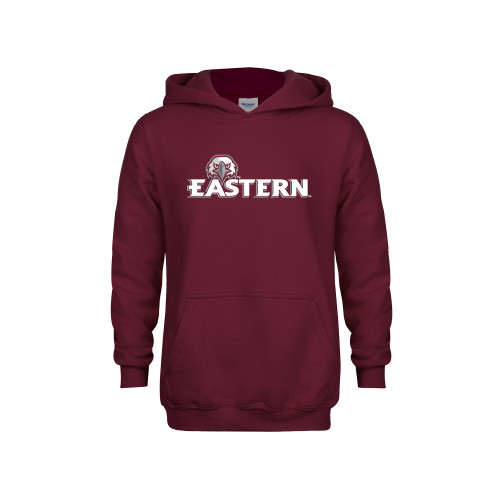  Youth Maroon Fleece Hoodie - Eastern w/ Eagle Head