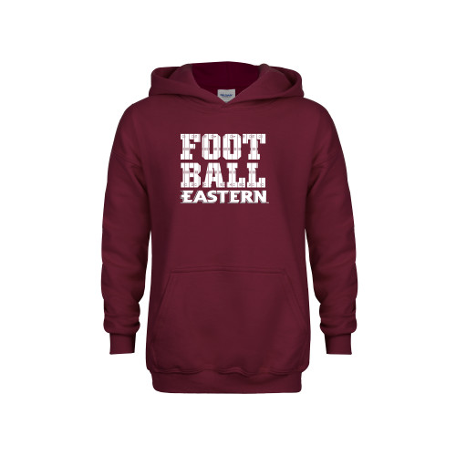  Youth Maroon Fleece Hoodie - EU - Football Field Lines