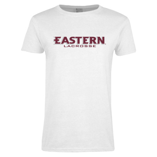  Womens White Short Sleeve Tee - Lacrosse
