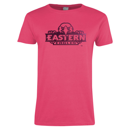  Womens Hot Pink Short Sleeve Tee - Official Logo Foil