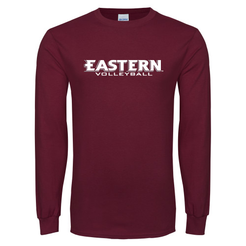  Maroon Long Sleeve T-Shirt - Volleyball