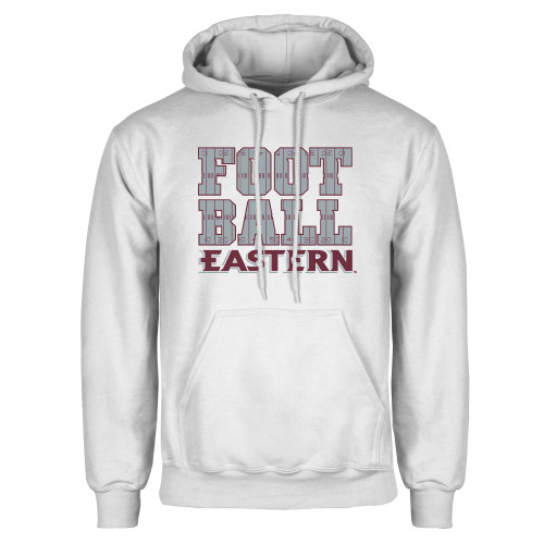  White Fleece Hoodie - EU - Football Field Lines