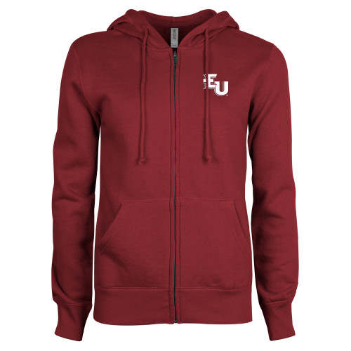  ENZA Womens Maroon Fleece Full Zip Hoodie - EU