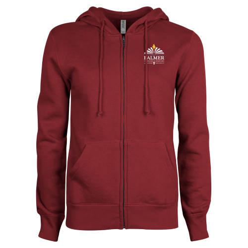  ENZA Womens Maroon Fleece Full Zip Hoodie - Palmer Theological Seminary of EU Stacked
