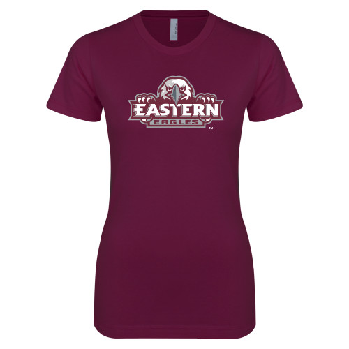  Next Level Womens Maroon Boyfriend Tee - Official Logo