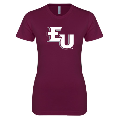  Next Level Womens Maroon Boyfriend Tee - EU