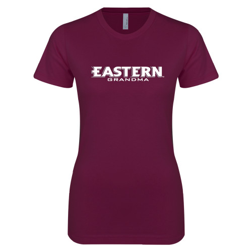  Next Level Womens Maroon Boyfriend Tee - Grandma