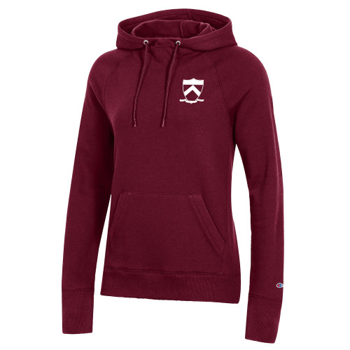  Champion Womens Maroon Pull Over Hood - Templeton Honors College Shield