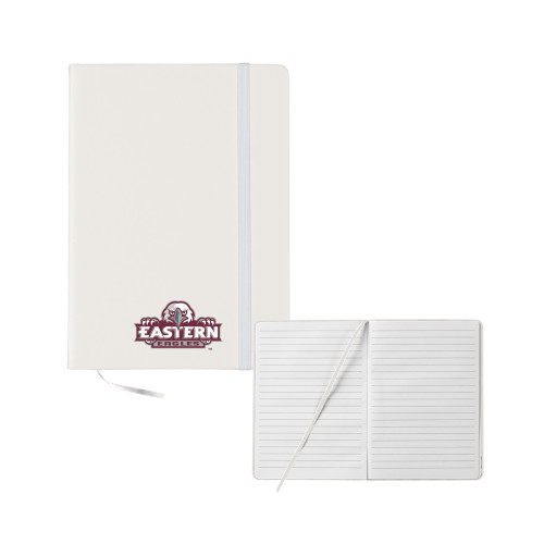  5x7 White Hard Cover Journal - Official Logo