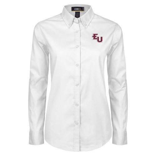  Womens White Twill Button Down Long Sleeve - EU