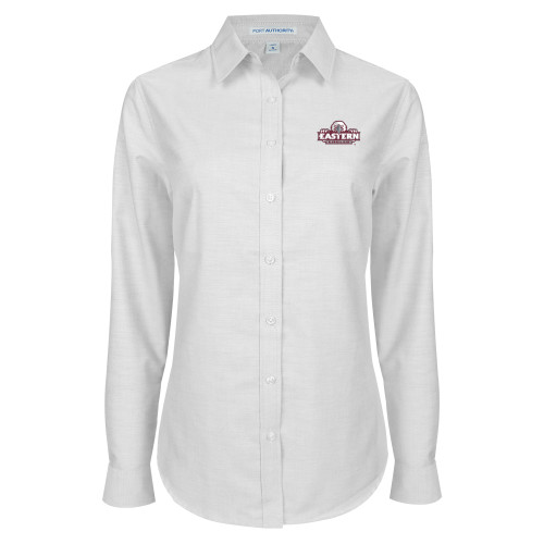  Womens White Oxford Shirt - Official Logo