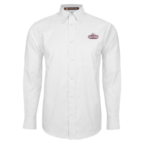  White Oxford Long Sleeve Shirt - Official Logo