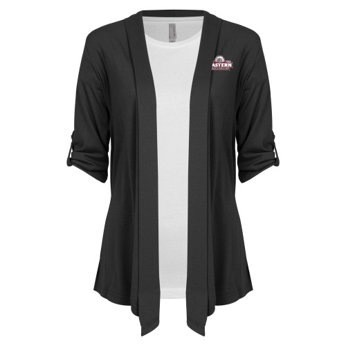  Womens Grey Drape Front Cardigan Sweater - Official Logo