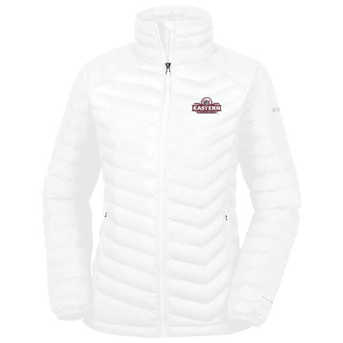  Columbia Womens White Powder Lite Jacket - Official Logo