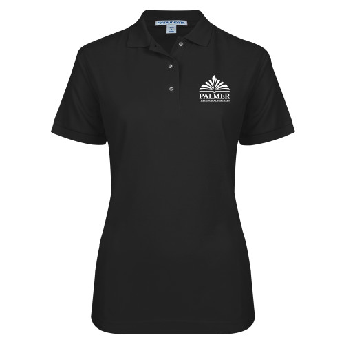  Womens Silk Touch Black Pique Polo - Palmer Theological Seminary
