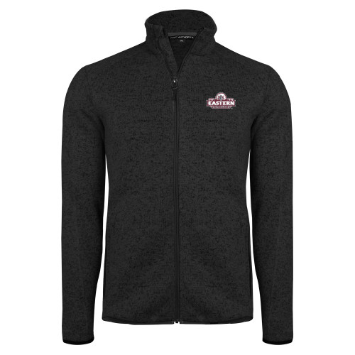  Black Heather  Sweater Fleece Jacket - Official Logo