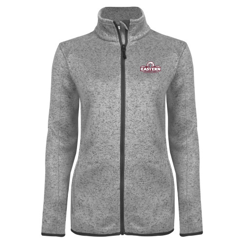  Womens Grey Heather Fleece Jacket - Official Logo