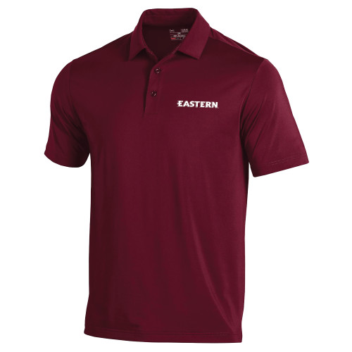  Under Armour Maroon Performance Polo - Eastern Wordmark