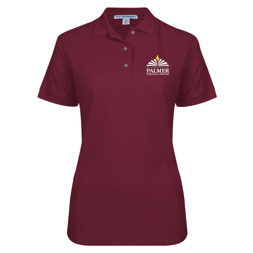  Womens Silk Touch Maroon Pique Polo - Palmer Theological Seminary