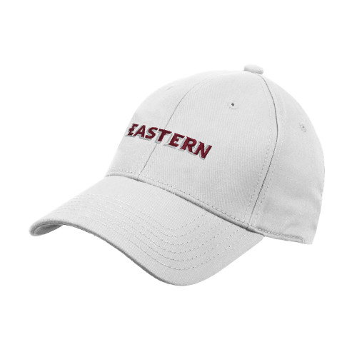  White Structured Adjustable Pro Style Hat - Eastern Wordmark