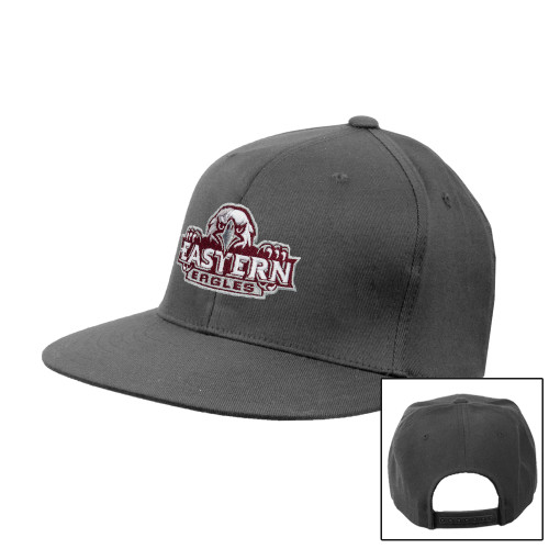  Charcoal Flat Bill Snapback Hat - Official Logo