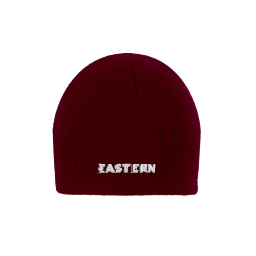  Maroon Knit Beanie - Eastern Wordmark